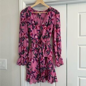 EUC Wayf Pink Floral Print Dress
